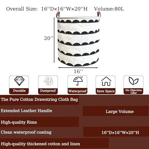 Waterproof Laundry Hamper Collapsible Laundry Basket Leather Handle Laundry Bag Large Clothes Storage Toy Organization for Bathroom Bedroom Laundryroom College Dorms (Hege-003) - color: Hege-003
