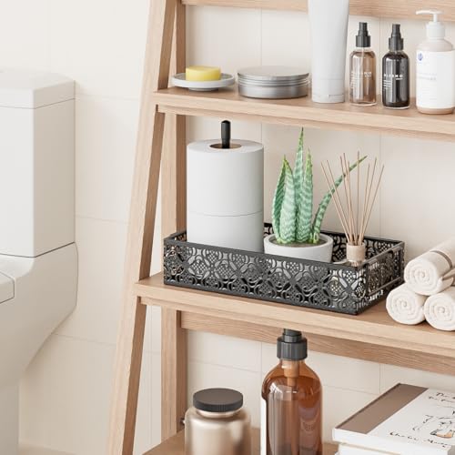 Toilet Tank Topper Paper Basket - Basket Decor Box with Magnetic Paper Towel Holder for Restroom Bathroom (Black) - color: Black