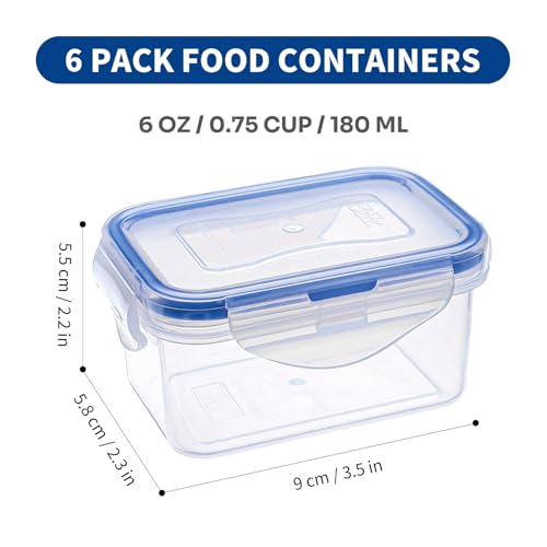 KIGI Multi-Pack Small Plastic Food Storage Containers Set, BPA-Free Plastic, Airtight Lids, Leakproof for Meal Prep, Snack & Lunch, Mini Bento Box, 6 oz / 0.75 Cup, 12 Piece Set - size: 0.75 cup (12-Piece)