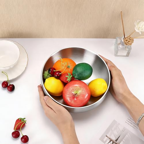 Key Bowl for Entryway Table 8.3" Modern Decorative Bowl Catchall Bowl for Candy Fruit Serving Bowls for Kitchen Counter, Coffee Table,Silver - color: Silver, size: 8.3 Inches