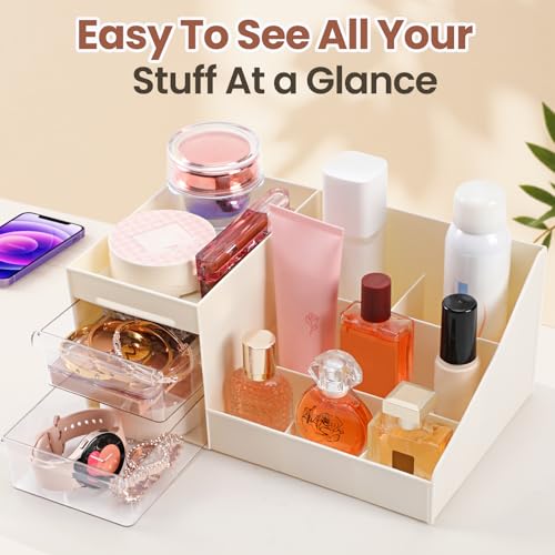 EXIN DECHEN Cologne Organizer for Men,Cologne Stand,Shelves for Perfumes,Organizador de Perfumes,Estante para Perfumes,Dresser Organizer Countertop,Mens Bedroom Essentials,Gifts for Men - color: white