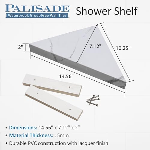 Palisade Vinyl Waterproof Corner Shower Shelf in Wintry Mix - color: Wintry Mix