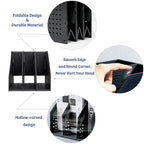 Marte Vanci Collapsible 3 Compartment Magazine Holder Desktop Organiser Adjustable Sturdy File Dividers Document Cabinet Rack Display (2 Pcs Black) - color: Black 3 Compartments (2 Pcs)