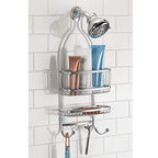 iDesign Metal Extra-Wide Hanging Shower Caddy, The York Collection – 10" x 4" x 22", Silver - color: Silver