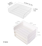 3 Tiers Stackable A4 Paper Trays, Office Desk File Holder, Tidy File Document Letter Book Paper Organizer (3 Tiers,White) - color: White, size: 3 tiers