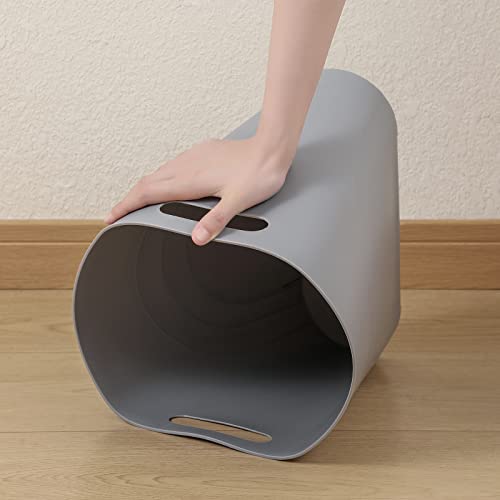 rejomiik Small Trash Can, Slim Garbage Can Plastic Waste Basket with Handles 3.5 Gallon Container Bin for Narrow Spaces Bathroom, Bedroom, Kitchen, Office at Home, 2 Pack Grey - color: Grey, size: 2 pack