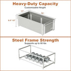 2Pack Under Bed Storage with Wheels,9.5"-12"Tall Adjustable Height Underbed Storage,Deep Under Bed Storage Containers,Rolling Under Bed Clothes Storage,Metal Under Bed Drawers for Shoes,Blankets,Toys - size: Height 9.5"-12"