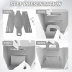 Foldable Storage Basket Bin PU Leather Desktop Organizer Box Gray Small Catchall Basket Rectangle Tray Double Handles for Entryway Bedside Dresser End Table Cosmetic Jewelry Key Wallet - color: Gray