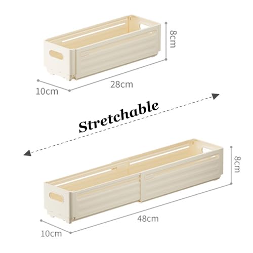 Foldable Storage Bins, 2 Pack Plastic Expandable Boxes for Organizing, Adjustable from 11-18.8" Drawer Organizers Separators Dividers for Bedroom Kitchen Utensils Tools Closet, Small - color: Small