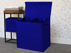 Simple Houseware Double Laundry Hamper with Lid and Removable Bags, Dark Blue - color: Dark Blue