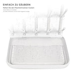 Termichy Baby Bottle Drying Rack: Large Vertical Bottle Dryer Rack Holder - Space Saving Standing Drying Rack for Baby Bottles and Pump Part Cleaning (White) - color: White