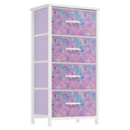 DWVO Dresser with 4 Drawers - Storage Tower Unit, Dresser for Bedroom, Living Room, Closets - Sturdy Steel Frame, Wooden Top & Easy Pull Fabric Bins, Purple - color: Purple, style: 4-Drawer