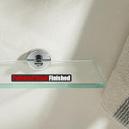 JQK Bathroom Glass Shelf Chrome, Tempered Glass Shower Storage 8 by 5 inches, 304 Stainless Steel Polished Chrome Wall Mount 2 Pack, TGS101L8-CH-P2 - color: Chrome, size: 8 Inch (2 Pack)