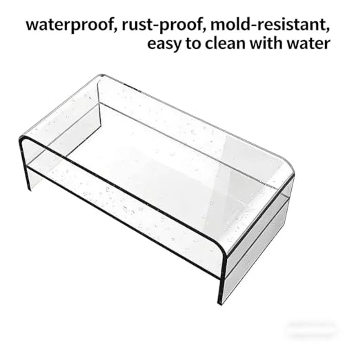 Acrylic Monitor Stand, 2 Tier Riser with Storage Shelf, Clear, 16/20 Inch, Home Office Desk Organizer (20in) - size: 20in