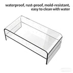 Acrylic Monitor Stand, 2 Tier Riser with Storage Shelf, Clear, 16/20 Inch, Home Office Desk Organizer (20in) - size: 20in