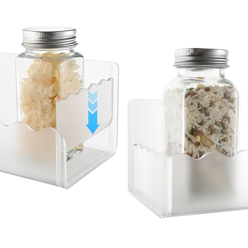 10 inch Spice Rack Wall Mounted,4 Pack Spice Organizer Shelf for Stove Cabinet Pantry Door, Adhesive or Screw Hanging Wall Spice Shelf Storage Holder in Kitchen and RV - Frost Color - color: Frost, size: 10"