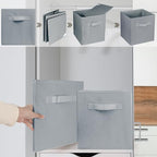 2 Pcs Storage Cubes, 10.5 Inch Collapsible Storage Bins, Fabric Foldable Bins for Organization, Durable Storage Bins for Closet, Shelves, Offices (Grey)