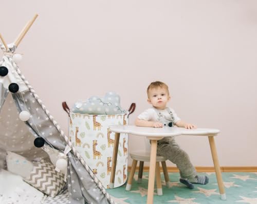 ESSME Kids Laundry Hamper,Giraffe Hamper Collapsible Canvas Waterproof Animal Storage Bin for Boy, Nursery Hamper,Gift Baskets,toy bins(Giraffe) - color: Giraffe