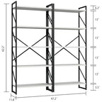 Shintenchi 2-Tier Bookshelf: Tall Industrial Bookcase for Living Room/Home/Office, Modern Book Holder with Storage Rack Shelves - White - color: 2pcs/White