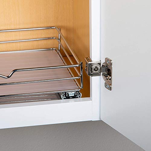 Pull-Out Cabinet Spice Rack Organizer - Slim Slide-Out Storage for Spices, Bottles & Jars, Premium Heavy-Duty Steel, Easy Install for Narrow Kitchen Cabinets - 12 ⅜ W x 10 ⅜ D x 2 ¾ H, Chrome - size: 12 Inch - Single