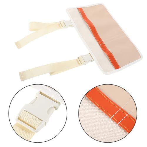 Car Seat Back Organizer Bag with Pu Pockets, Hanging Storage Pouch for Outdoor Camping and Picnic, Sofa Side Pocket in Ivory White, Portable Vehicle Storage Bag