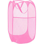 Pop Up Laundry Hamper Reinforced Collapsible Laundry Basket Foldable Clothes Hamper for Home, Dorm Room, Travel, Cruise, Pink - color: Pink
