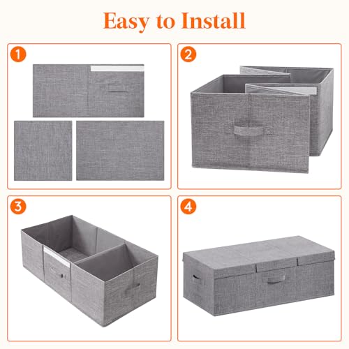 Lifewit 80L Under Bed Storage Containers, 9.8 Inch Tall Underbed Clothes Storage Organizer Bin with Sturdy Sidewalls, Bottom, 3 Lids, Deep Storage Drawer for Clothes, Shoes, Blankets, Pillows 2 Pack - size: 80L