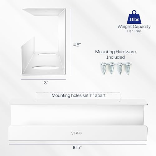 VIVO 2 Pack Under Desk 17 inch Cable Management Tray, Cord Organizer, Home Office Desk Accessories, White, DESK-AC06-2CW - color: White, size: Standard