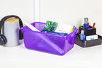 Storex Small Cubby Bin, 12.2 x 7.8 x 5.1 Inches, 5-Pack, Candy Violet (62478U05C) - color: Tint Violet, style: Bin Only