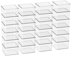 Hudgan 24 Pcs Small Drawer Organizer BinsSet, Stackable Drawer Divider Trays for Makeup Vanity, Bathroom, Office Desk, Straight Sides Tray Perfect for Craft Supplies, Cosmetics