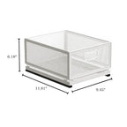Sliding Cabinet Basket Organizer Drawer Self Adhesive Slide out Pantry Shelves Heavy Duty Carbon Steel Slide Cabinet Storage Basket with Handle for Bathroom Kitchen Home - size: Medium