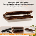 Solid Wood Live Edge Floating Shelves Set of 2 – 24" Rustic Wall Shelf with Hidden Bracket System, Wall Mounted Shelves for Bathroom, Kitchen, Living Room, Bedroom (Walnut) - color: Walnut, size: 24 inch - 2pcs