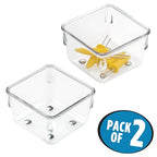 iDesign Linus Plastic Drawer Organizer, Storage Container for Vanity, Bathroom, Kitchen Drawers, 3" x 3" x 2", Set of 2, Clear - size: 3 x 3 x 2, style: Pack of 2