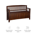 Linon Home Dcor Linon Home Decor Cynthia Storage Bench, 50"w x 17.25"d x 32"h, Walnut