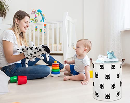 Large Sized Storage Baskets with Handle,Collapsible & Convenient Home Organizer Containers for Kids Toys,Baby Clothing (Black Bats) - color: Black Bats