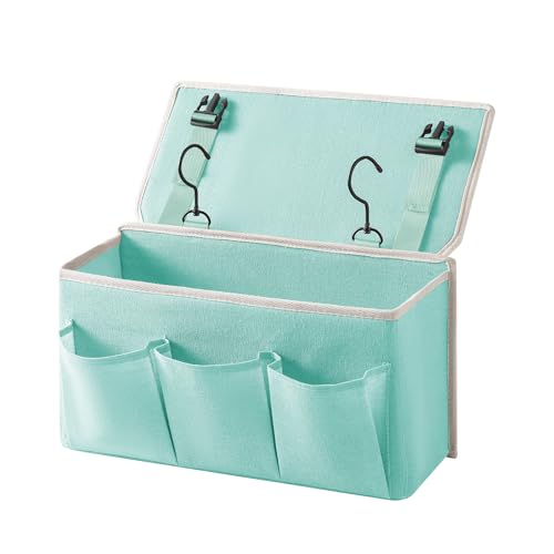 Bedside Caddy/Bedside Storage Organizer Hanging Bag with Three Options,Suitable for home beds, sofas, and dormitory beds—can hold magazines, books, phones, iPads, remote controls. (Green) - color: Green