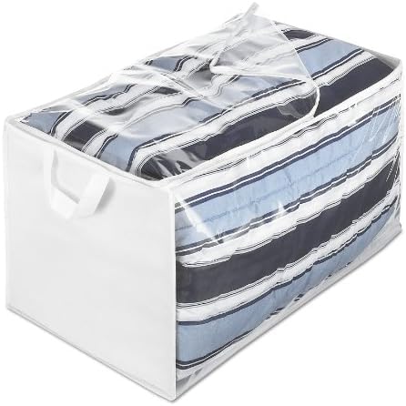 Whitmor Jumbo Storage Bag, 29" L x 17.5" W x 15.5" H | Zippered | White/Clear | Pack of 6 - size: 1 EA (Pack of 6)