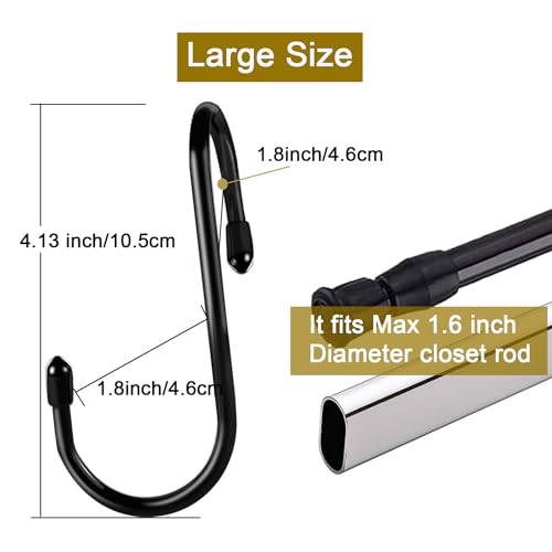 HiGift 16 Pack Purse Hanger for Closet, Unique Twist Design Bags Hanger Hooks, Large Size Closet Rod Hooks for Hanging Purses, Handbags, Belts, Scarves, Hats,Clothes, Pans and Pots - color: Black, size: 16 Pack