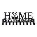 Key Holder Wall Mounted with Screws and Anchors, Black Multifunctional Key Hanger with 10 Hooks, Entryway Front Door Kitchen Hallway Garage Office - color: Home-2 Black