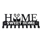 Key Holder Wall Mounted with Screws and Anchors, Black Multifunctional Key Hanger with 10 Hooks, Entryway Front Door Kitchen Hallway Garage Office - color: Home-2 Black