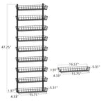 SWOMMOLY Adjustable Wall Mount Spice Rack, 9-Tier Dual-use (Multi-use) Organizer, Black - color: Black, size: 9-Tier