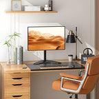 WALI Single Monitor Stand up to 32 Inch Screens, Freestanding Single Monitors Arm Desk Mount, Universal VESA Monitor Mount 75x75/100x100mm, Adjustable Height and Angle (MF001), Black - size: Single, style: Free-Standing