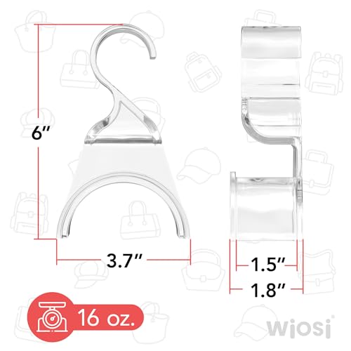Wiosi Handbag Hanger 3 Pack - Durable Luxury Acrylic Holder Organizers Storage for Purse Tote Bag Satchel Backpack Crossover - Holds Up to 66Lbs – Easy to Clean, No Tools Required - color: Clear, size: pkg of 3
