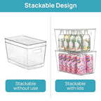 Vtopmart 8 Pack Clear Stackable Storage Bins with Lids,XLarge Plastic Containers with Handle for Pantry Organizer and Storage,Perfect for Kitchen,Fridge,Cabinet, Closet,Bathroom Organization - size: XL(13"L x 7.4"W x 7"H)