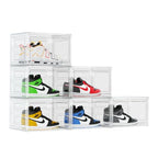 KEFA XL Shoe Storage Box Organizer, 6 Pack Shoe Boxes Clear Plastic Stackable, Sneaker Display Case Container Fit for US 13 (Side 6 PACK CLEAR) - color: 6 PACK CLEAR
