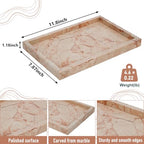 Marble Bathroom Tray,Pure Natural Vanity Tray,Marble Trays for Kitchen Counter Non-Ceramic/Non-Resin,Stone Tray 12 x 8 inch (Pink) ﻿ - color: Pink