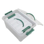 Jekiyo Clear Latching Box, Plastic Storage Bin, 2 Packs(6 Quart&14 Quart) - size: 6 Quart&14 Quart