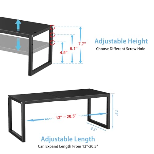 2 Pack Expandable Kitchen Cabinet Shelves Organizer,Heavy Duty Metal Shelving Units and Storage,Stackable Adjustable Kitchen Storage Organization Shelves Rack for Counter Cupboard Pantry,Length:20.5" - size: 2 Tier: 8.3"D x 20.5"W x 15.8"H