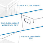 Clear Plastic Storage Bins-8 Pcs Pantry Organizers and Storage Containers with 4 Large (11"x8"x6") and 4 Small Snack Containers, Home Organization for Bathroom, Kitchen, Closet and Office - size: 4 Large & 4 Small