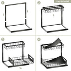 VUSIGN Under Kitchen Sink Organizer 2 Tier, Pull Out Bathroom Sink Organizers and Storage, Cabinet Kitchen Bathroom Storage Organization Shelf, 1 Pack Black